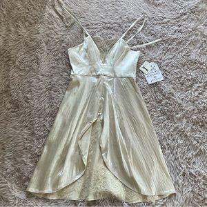 Free People X Brenda Knight Satin Lace Mini Dress